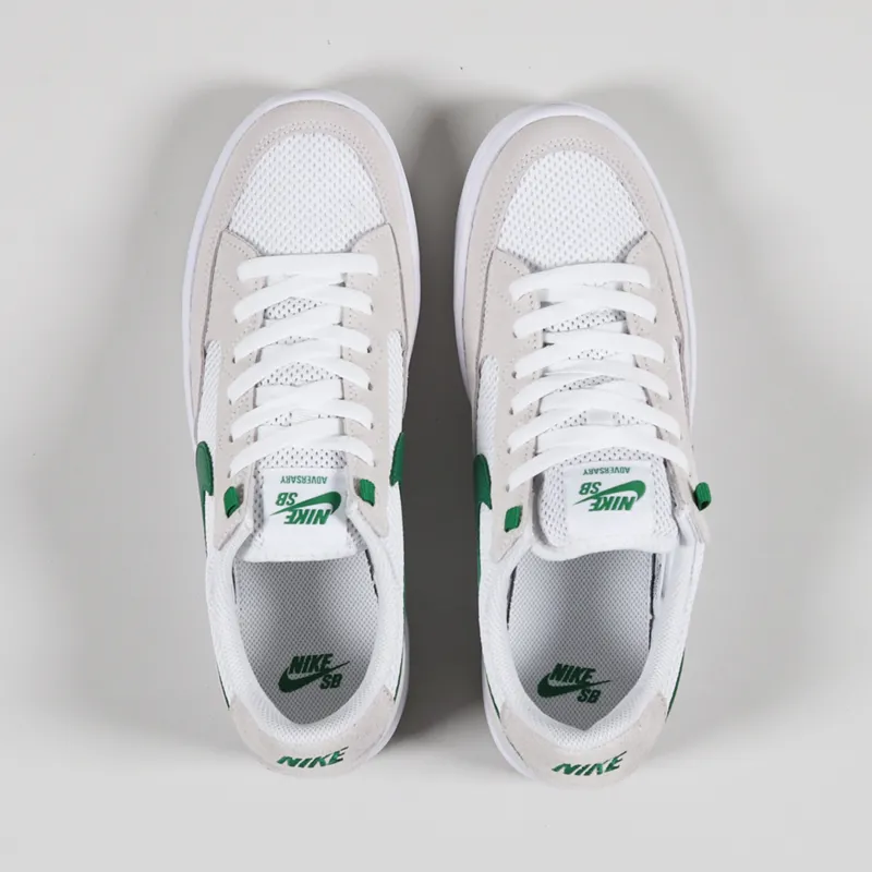 Nike SB Mens Skateboarding Suede Adversary Shoes White Pine