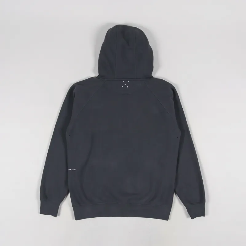 Pop Trading Company Mens Arch Logo Hooded Sweat Anthracite Grey