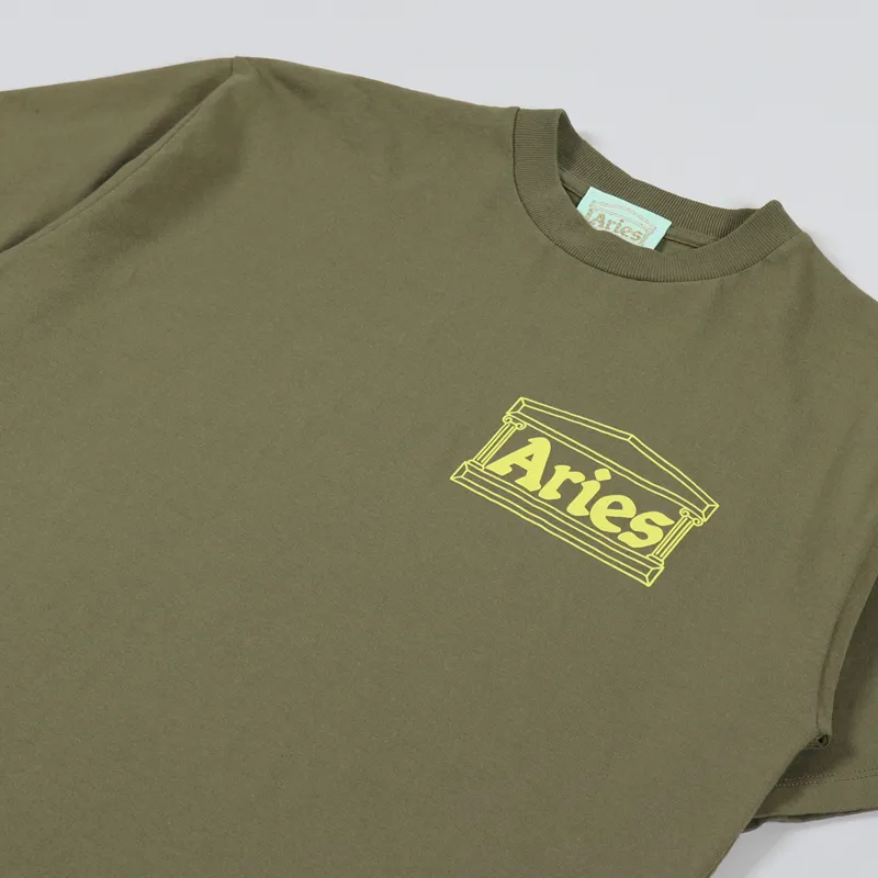 Aries Temple T Shirt Olive-1