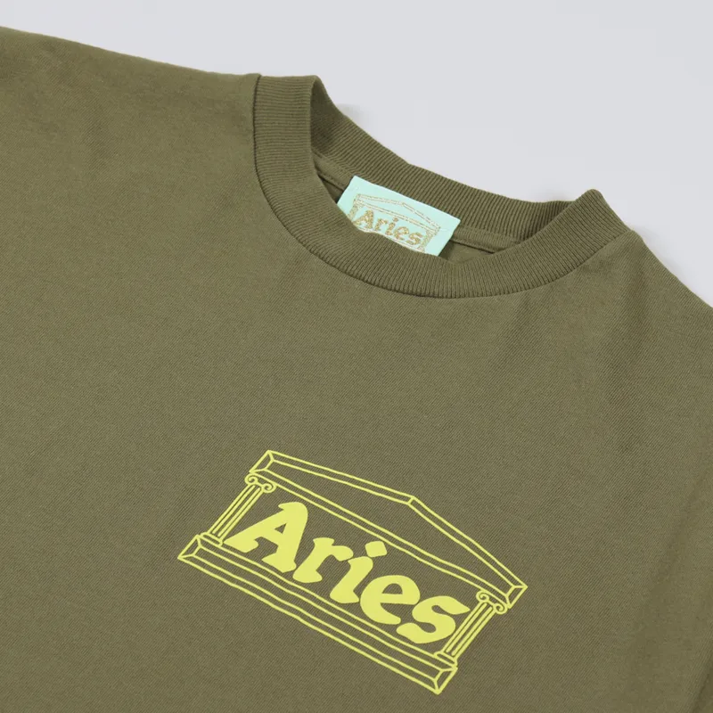 Aries Temple T Shirt Olive-2