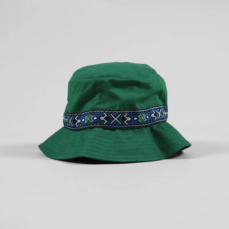 Berghaus Mens Cotton Twill Aztec Band Bucket Hat Green