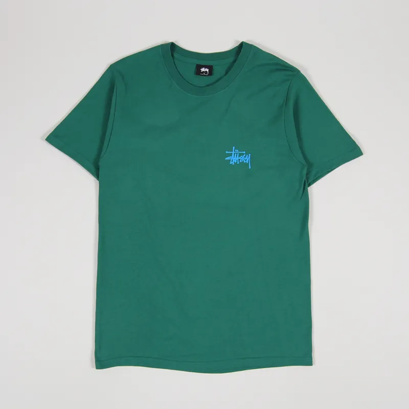 Stussy Basic T Shirt Green-1