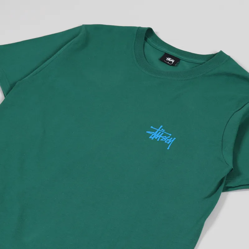 Stussy Basic T Shirt Green-3