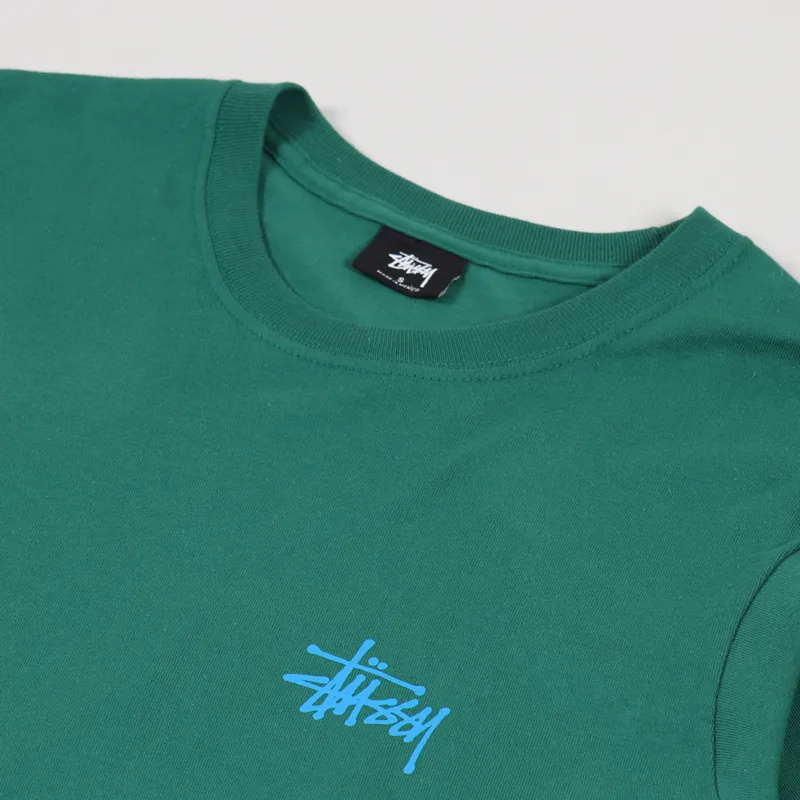 Stussy Basic T Shirt Green-5