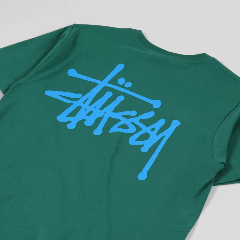 Stussy Basic T Shirt Green-2