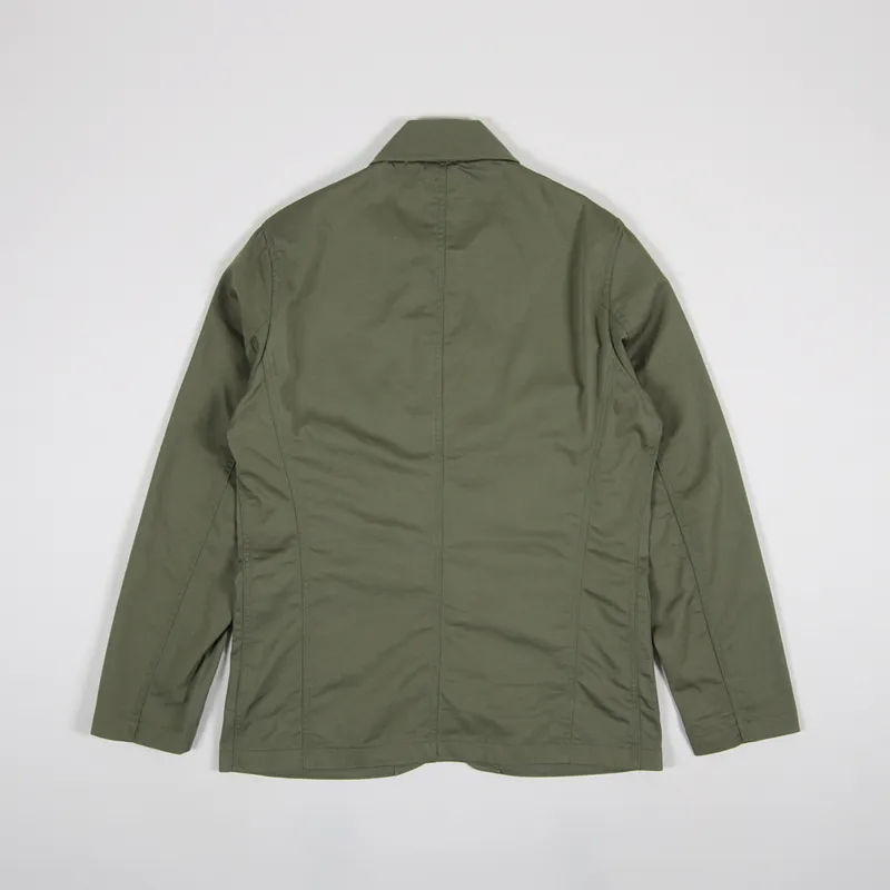 Universal Works Bakers Jacket Light Olive Twill-2