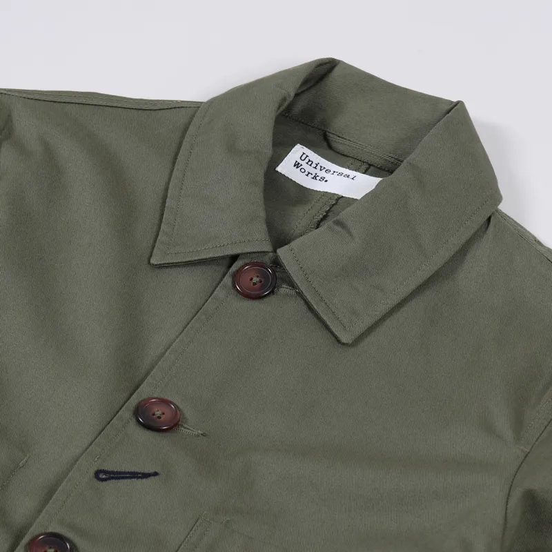 Universal Works Bakers Jacket Light Olive Twill-8