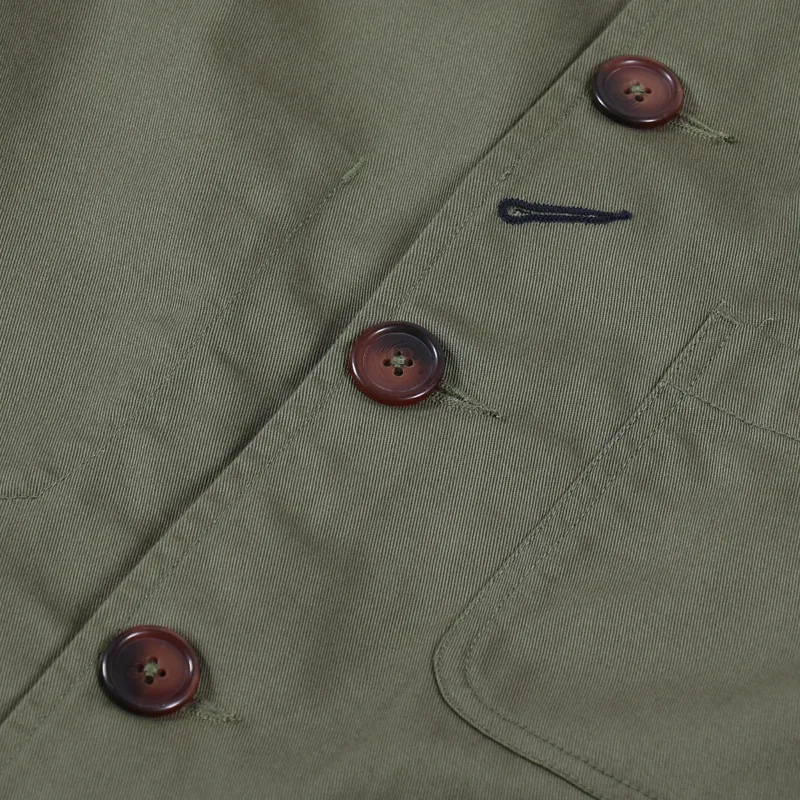 Universal Works Bakers Jacket Light Olive Twill-7