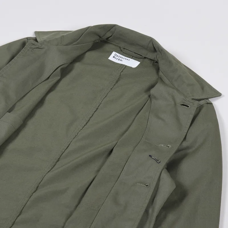 Universal Works Bakers Jacket Light Olive Twill-4