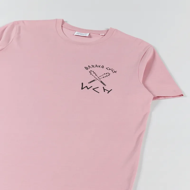 Working Class Heroes x Barrer Cvlt Regular Fit T Shirt Pink-3