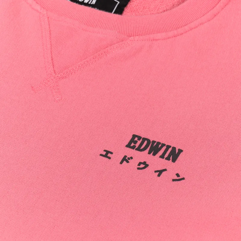 Edwin Base Crew Sweat Tea Rose-3