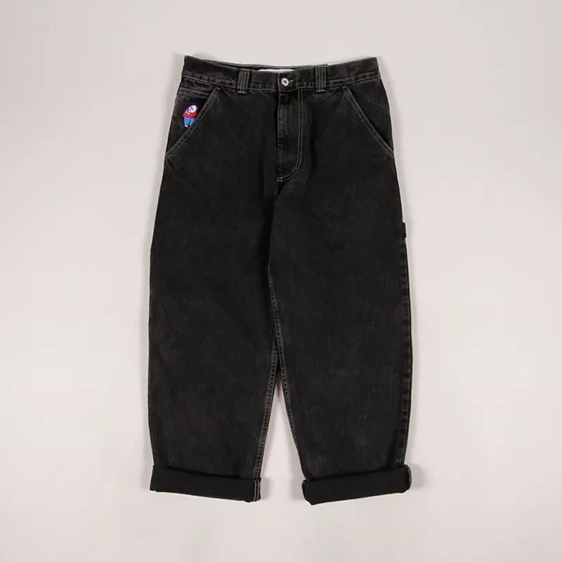 Polar Skate Co. Mens Big Boy Work Pants Washed Black Denim Jeans