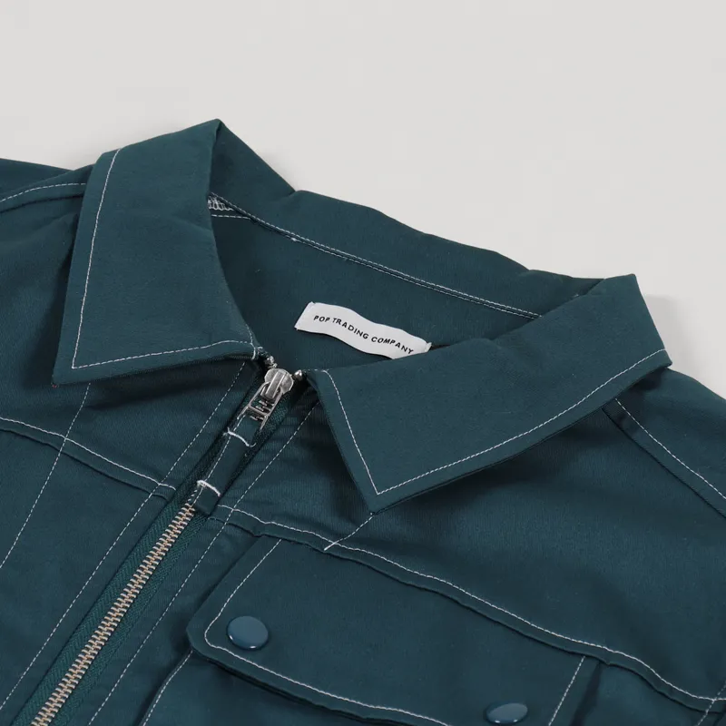 Pop Trading Company Big Pocket Shirt Dark Teal-10