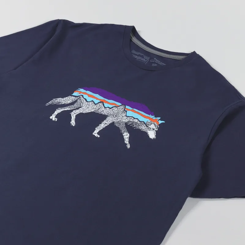 Patagonia Back For Good Organic T Shirt New Navy Wolf-2