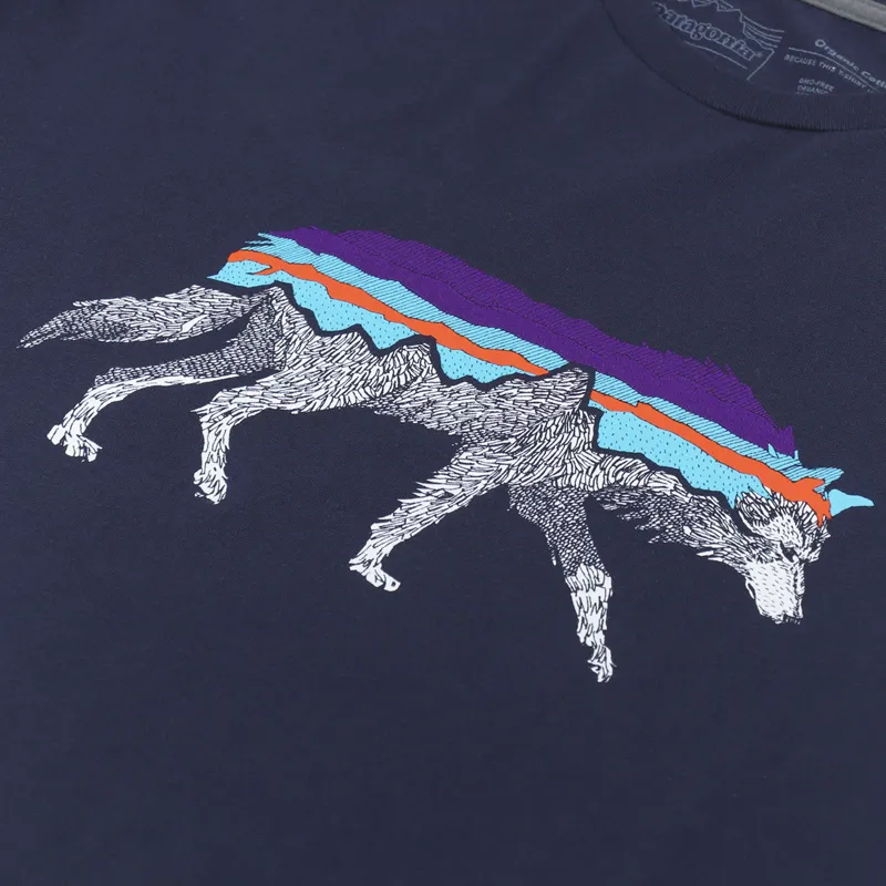 Patagonia Back For Good Organic T Shirt New Navy Wolf-1
