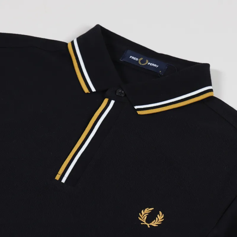 Fred Perry Tipped Placket Polo Shirt Black-2
