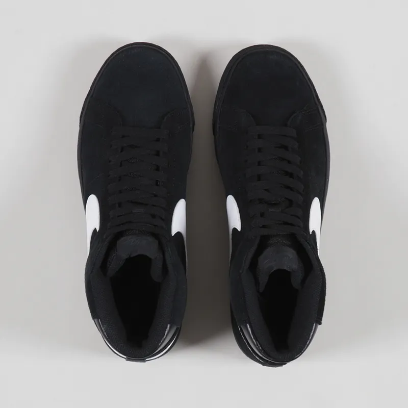 Nike SB Blazer Mid Shoes Black White Black-4