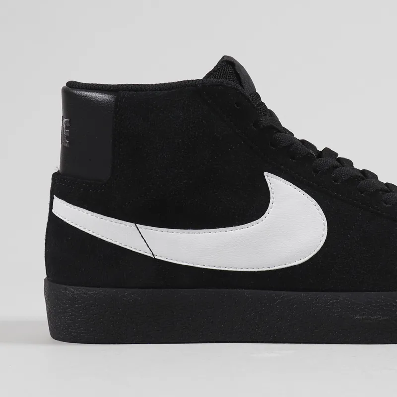 Nike SB Blazer Mid Shoes Black White Black-6