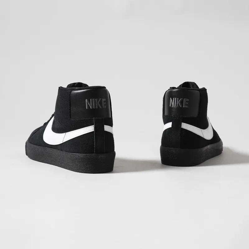 Nike SB Blazer Mid Shoes Black White Black-1