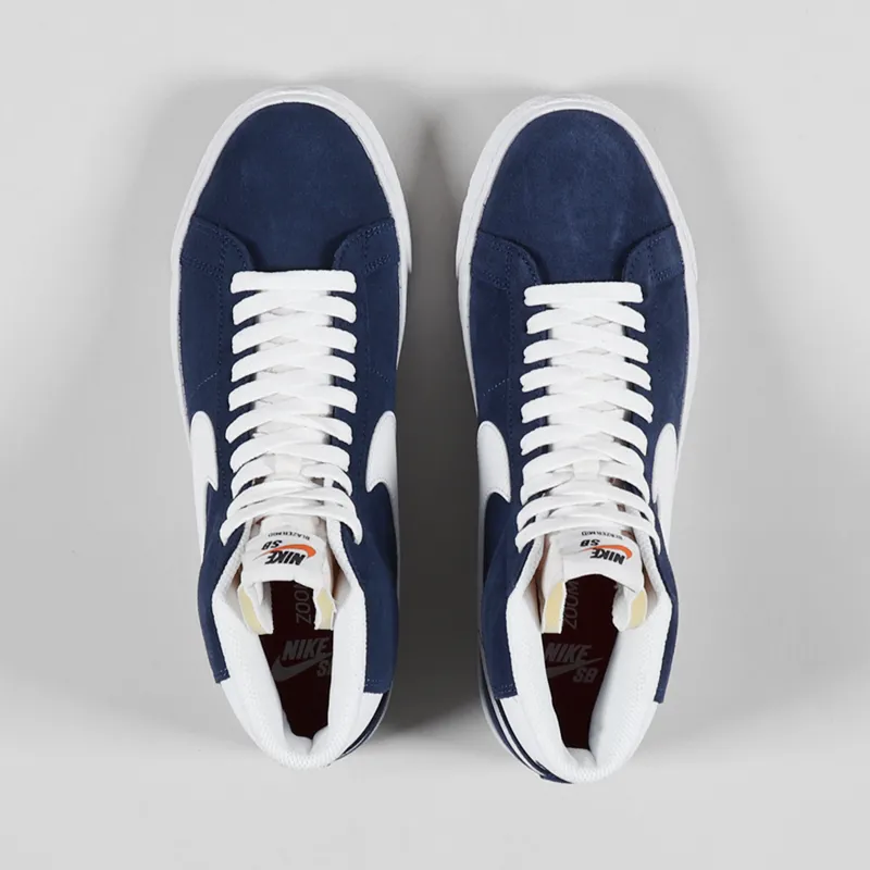 Nike SB Blazer Mid Shoes Navy White-4