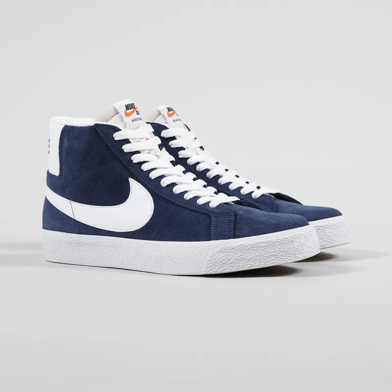 Nike SB Blazer Mid Shoes Navy White