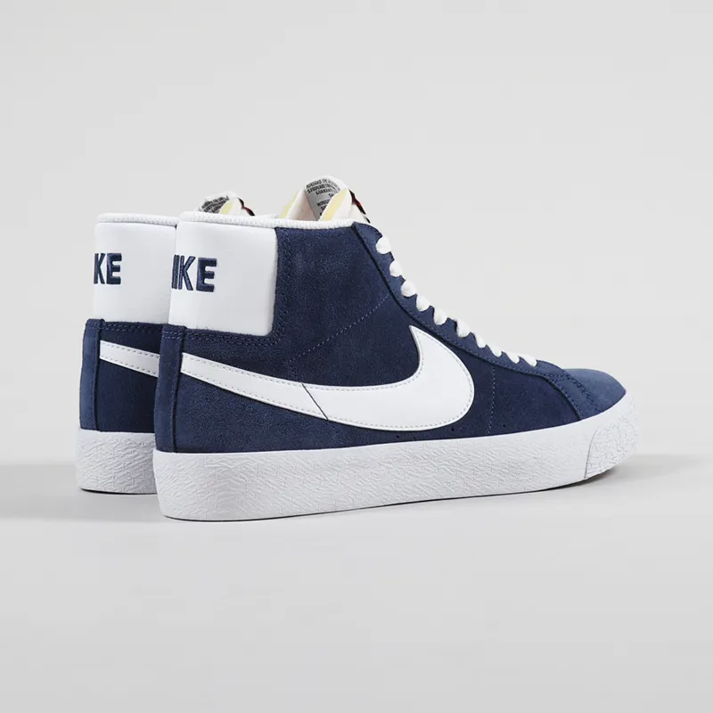 Nike SB Blazer Mid Shoes Navy White-2