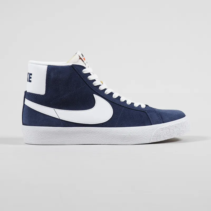 Nike SB Blazer Mid Shoes Navy White-3