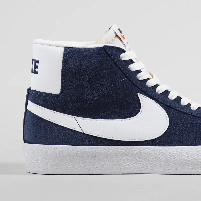 Nike SB Blazer Mid Shoes Navy White-5