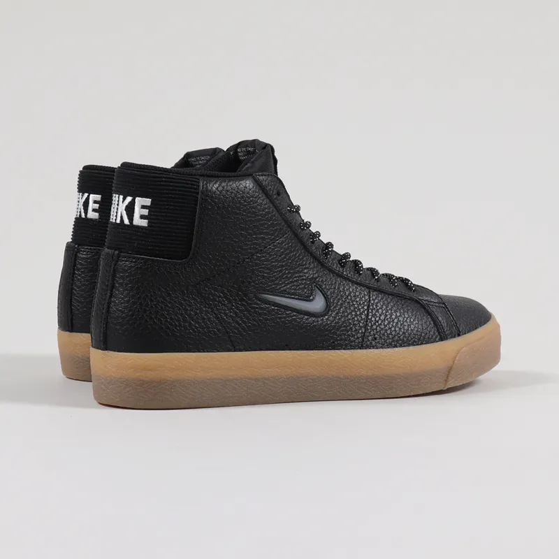 Nike SB Blazer Mid Premium Shoes Black White Gum-2