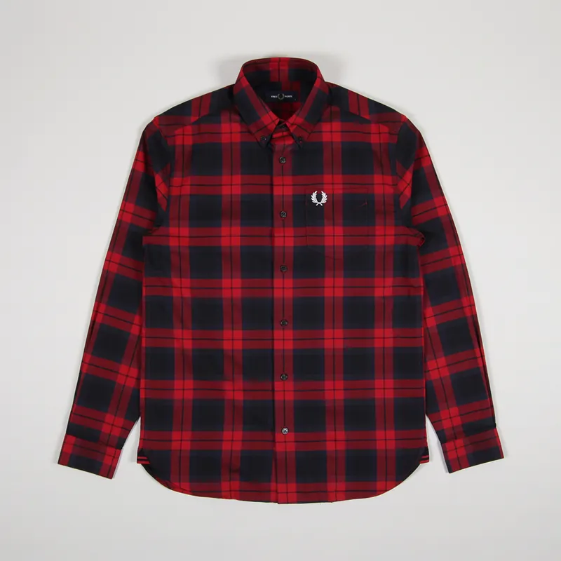 Fred Perry Bold Tartan Shirt Deep Red