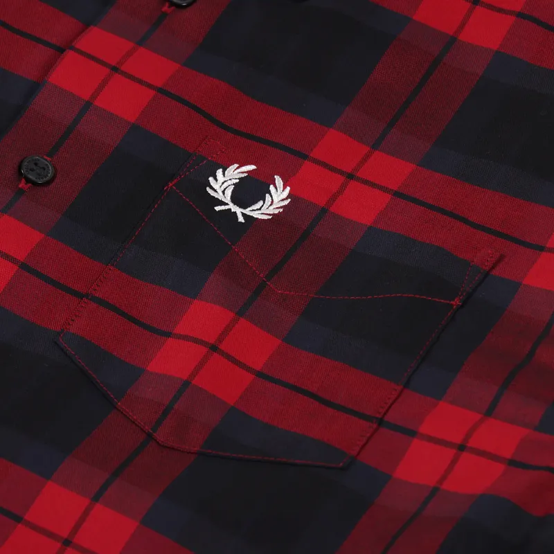 Fred Perry Bold Tartan Shirt Deep Red-5