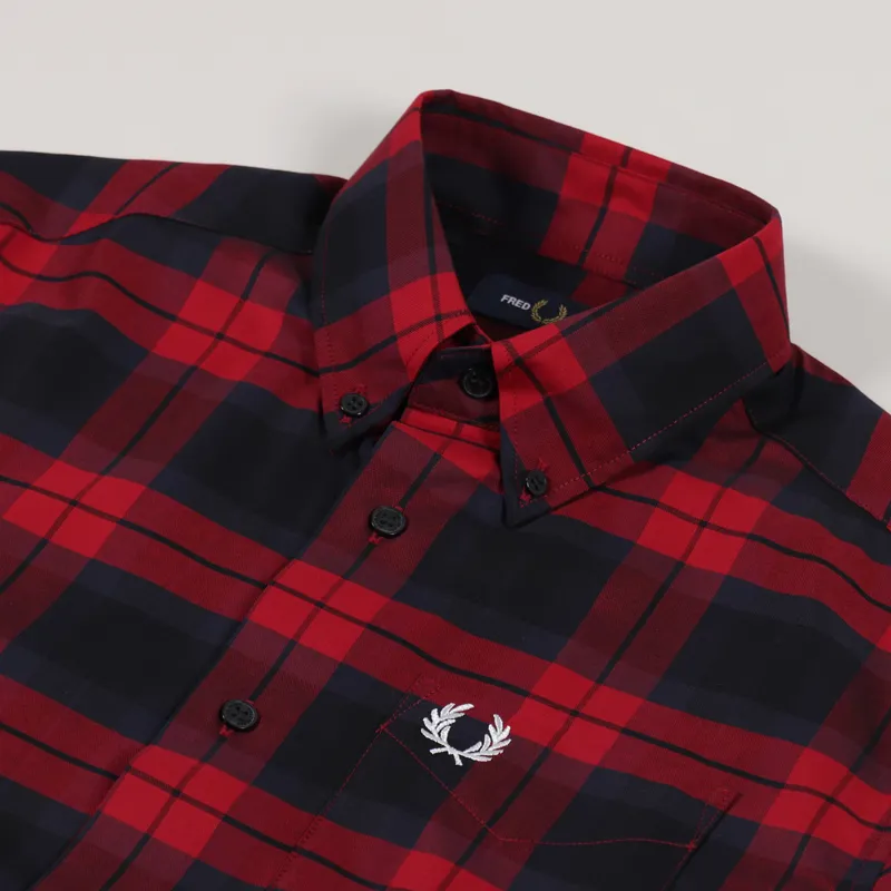 Fred Perry Bold Tartan Shirt Deep Red-2
