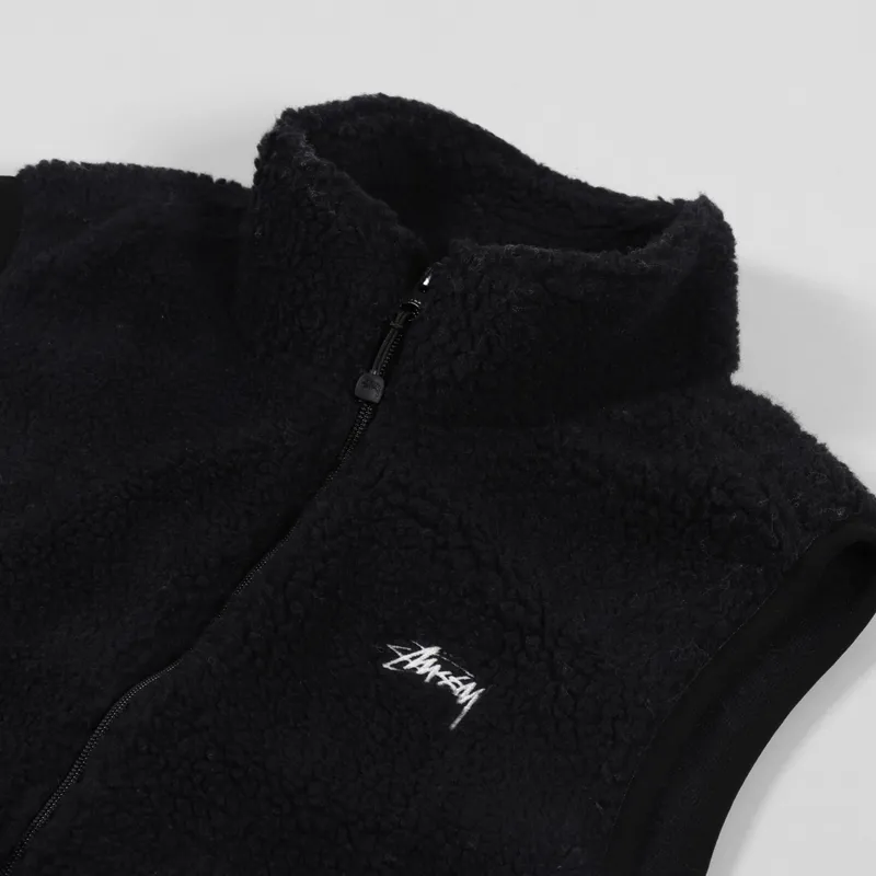 Stussy Block Sherpa Vest Black-4