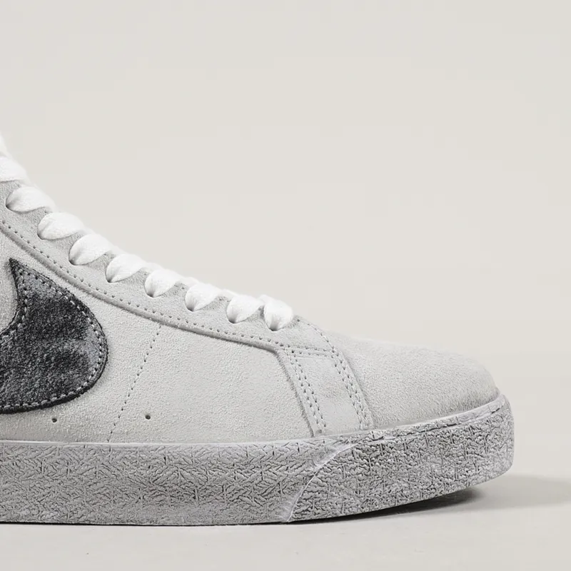 Nike SB Mens Blazer Mid Premium Shoes Grey Fog Black White