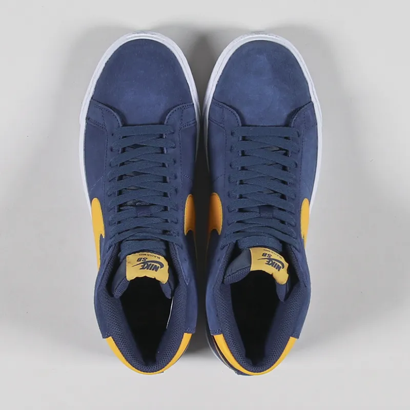 Nike SB Blazer Mid Shoes Navy University Gold-2