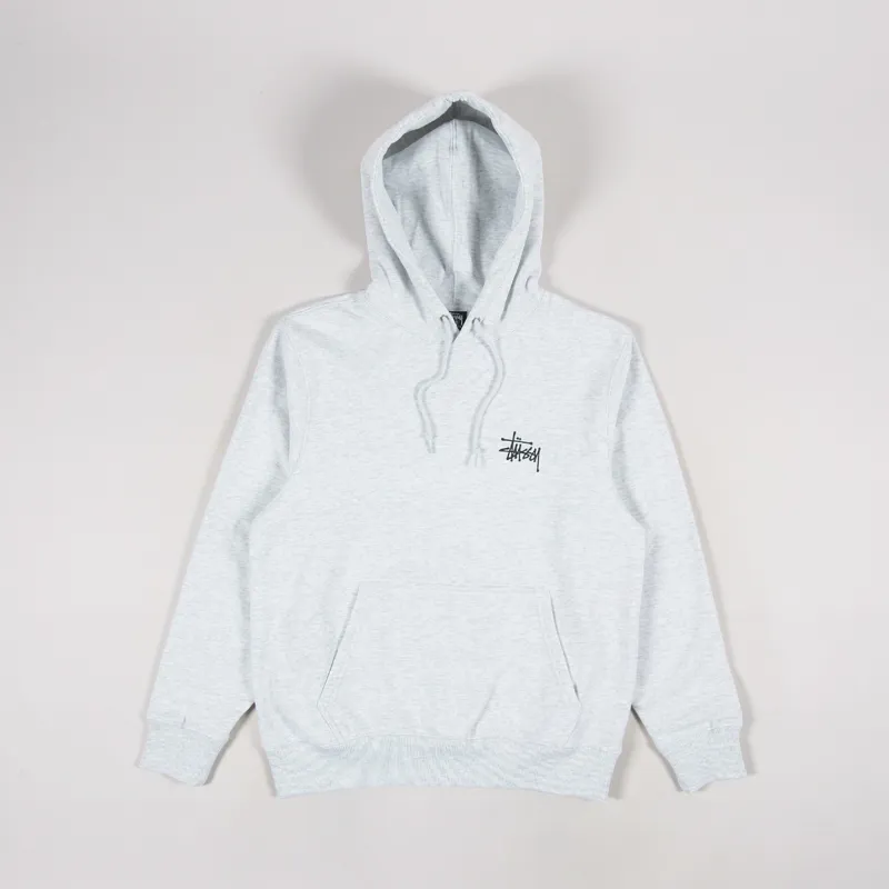 Stussy Basic Hoodie Ash Heather-1
