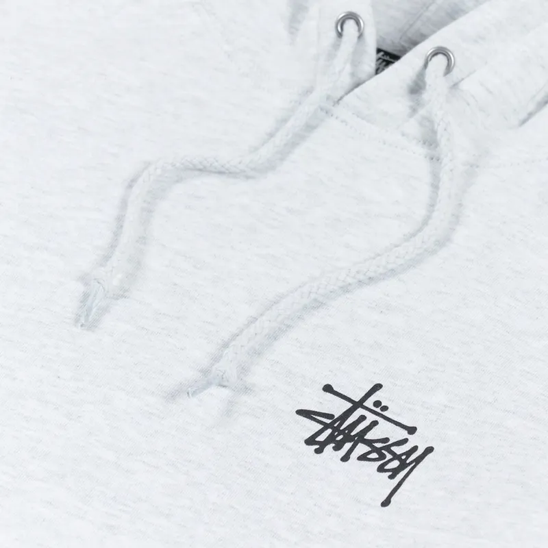 Stussy Basic Hoodie Ash Heather-6
