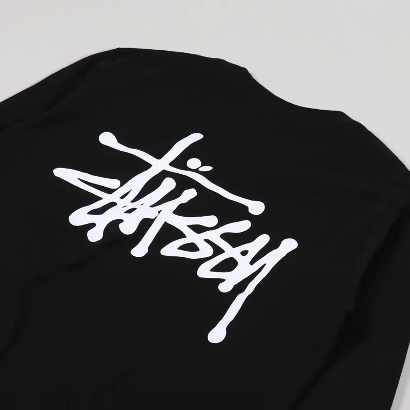 Stussy Basic Long Sleeve T Shirt Black-2