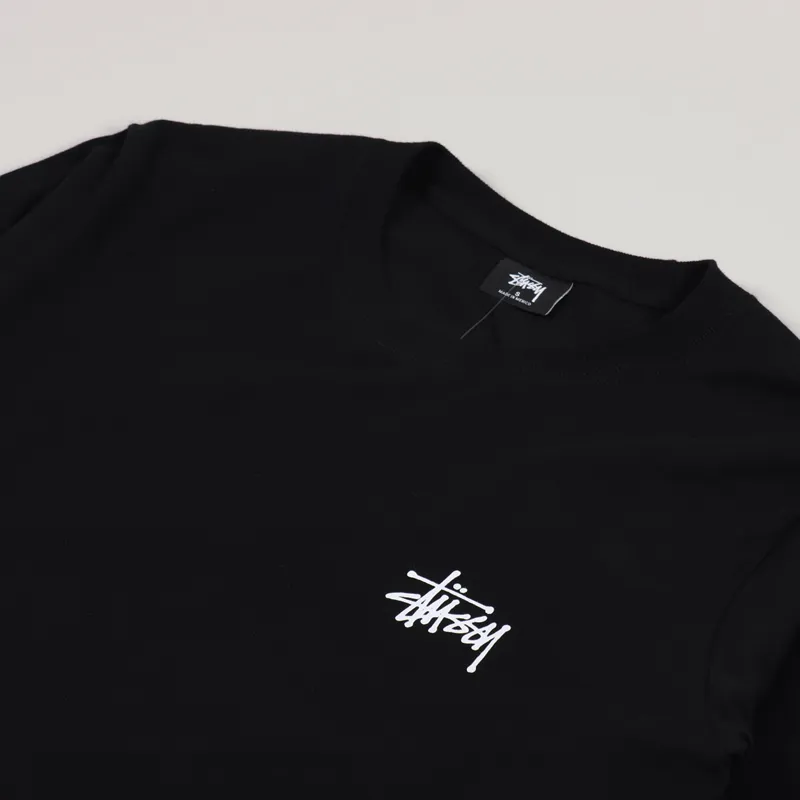 Stussy Basic Long Sleeve T Shirt Black-3