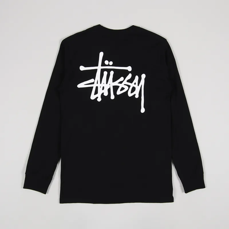 Stussy Basic Long Sleeve T Shirt Black