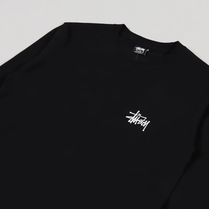 Stussy Basic Long Sleeve T Shirt Black-3