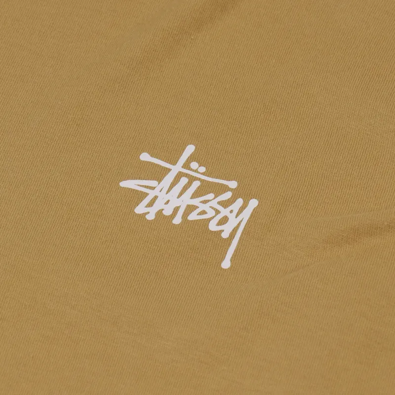 Stussy Basic Long Sleeve T Shirt Khaki-4