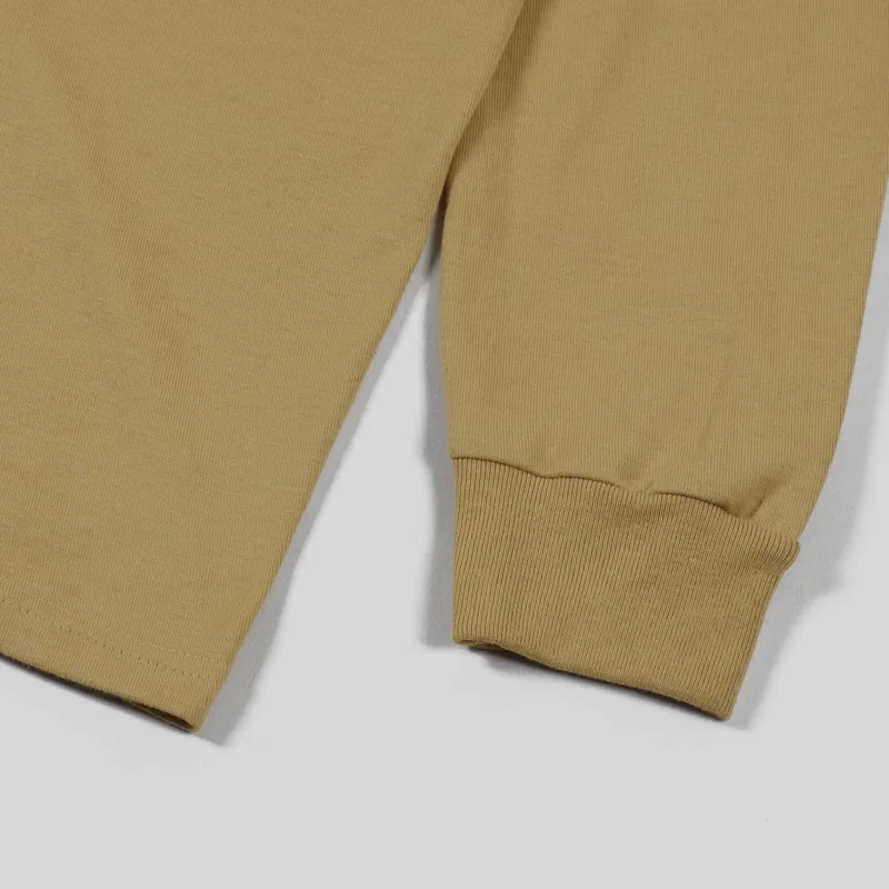 Stussy Basic Long Sleeve T Shirt Khaki-5