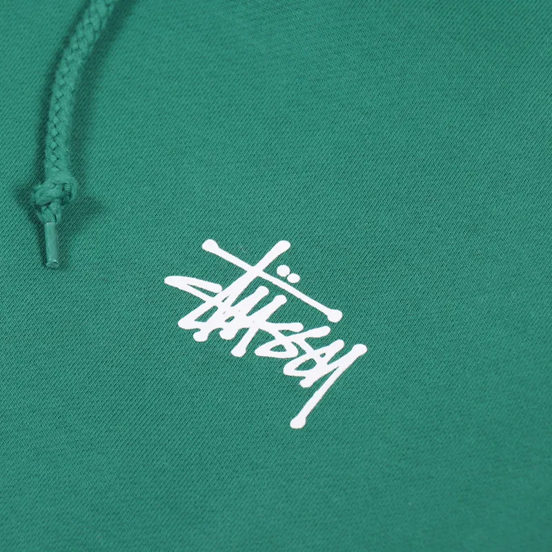 Stussy Basic Hoodie Dark Green-5