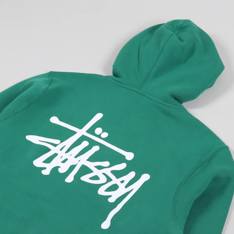 Stussy Basic Hoodie Dark Green-2