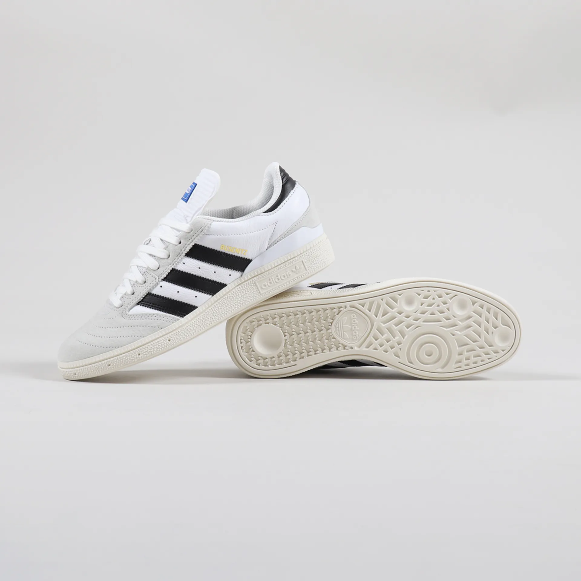 Adidas Skateboarding Mens Leather Busenitz Pro Shoes White Black