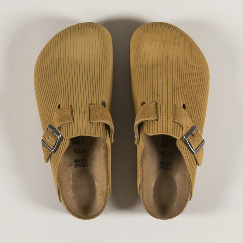 Birkenstock Womens Boston BS Sandals Corduroy Cork Brown-3