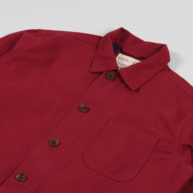 Uskees Buttoned Work Jacket Red-2