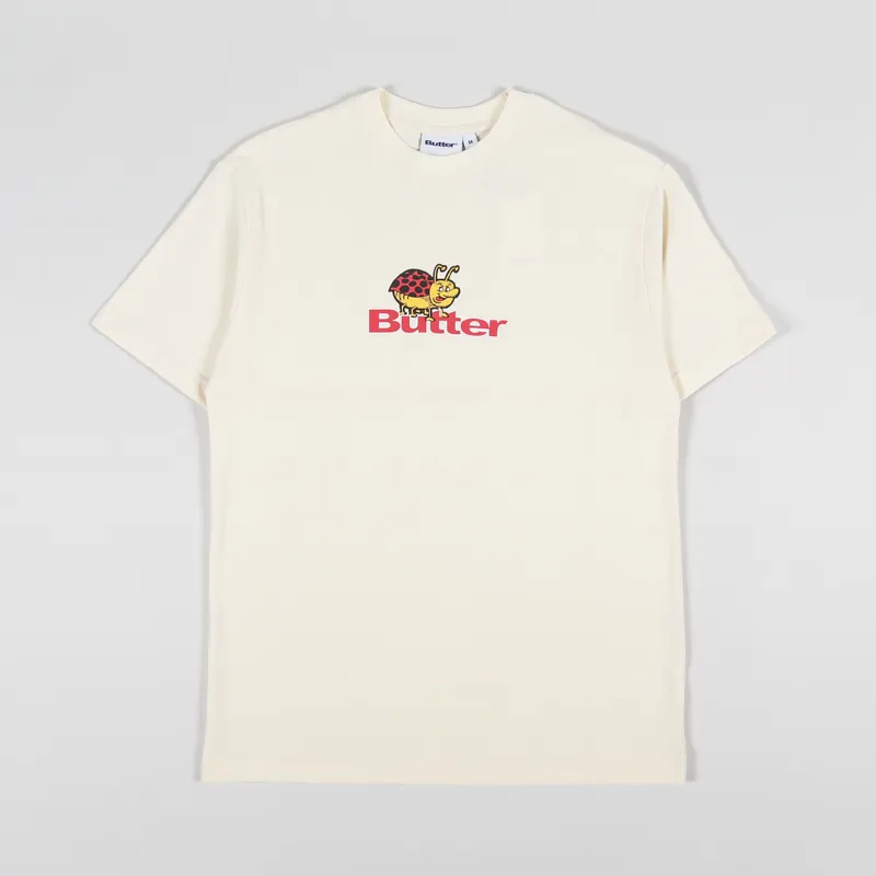 Butter Goods Mens Short Sleeve Bug Logo T Shirt Cream White