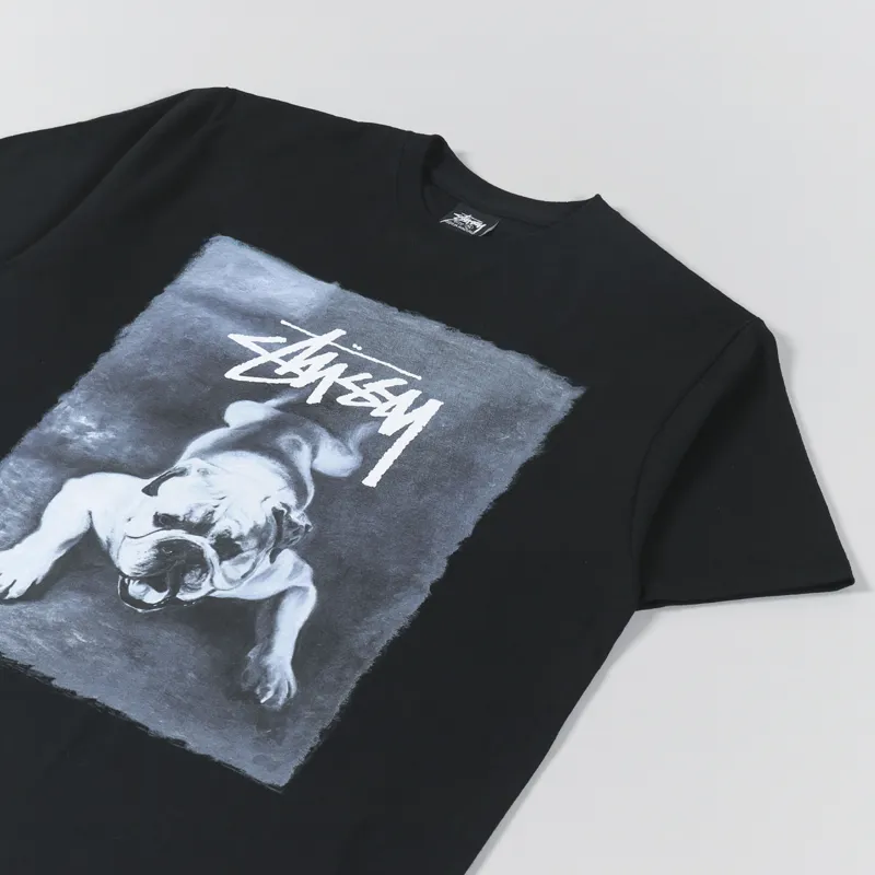 Stussy Mens Short Sleeve Bulldog T Shirt Black